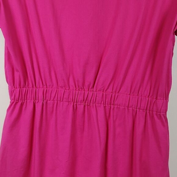 Halston Cinched Button Front Dress Bright Rose NWOT - Picture 11 of 11